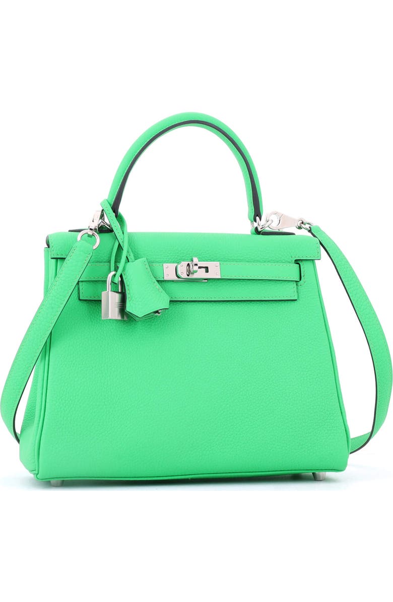 Pre-Owned Hermes Kelly Handbag Green Togo with Palladium Hardware 25, Alternate, color, Vert Comics