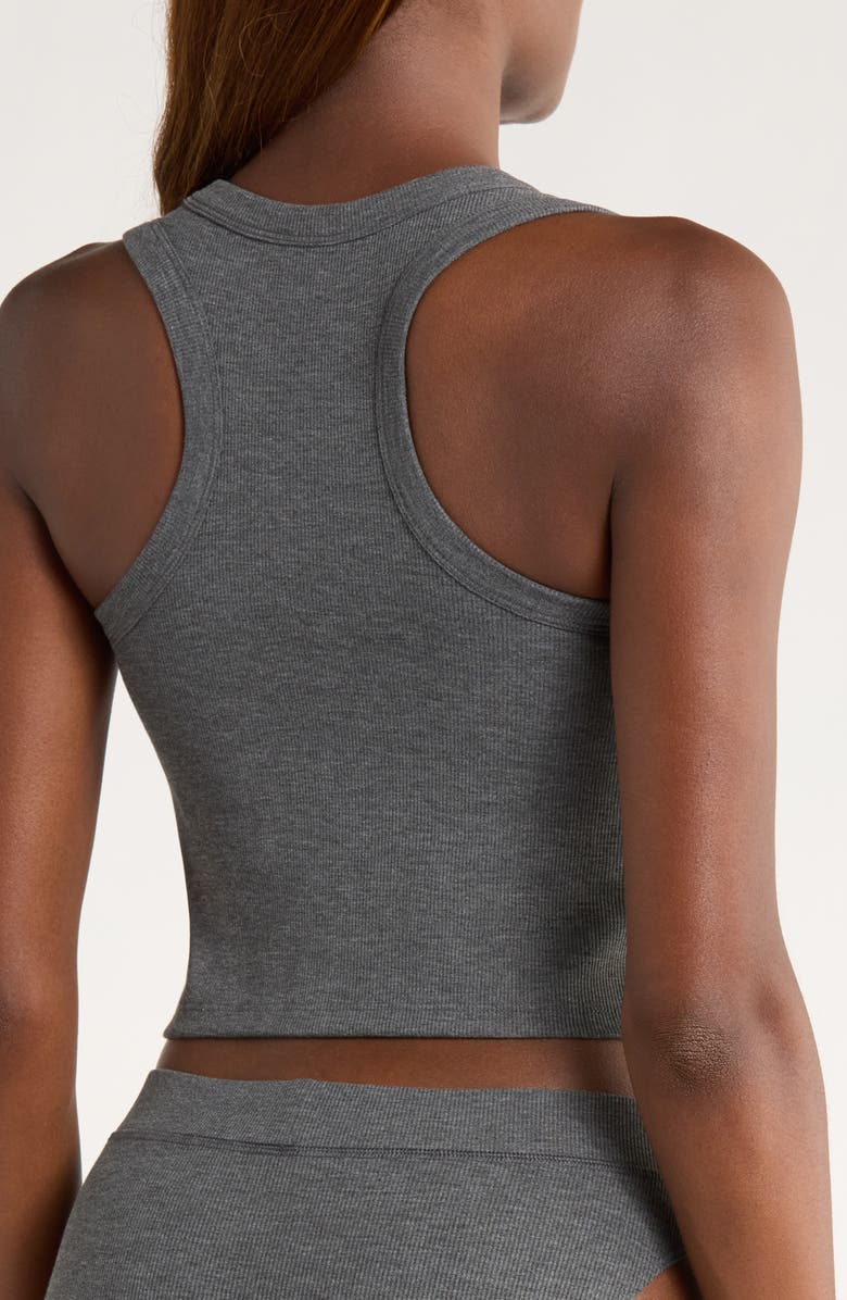 TomboyX Rib Longline Sports Bra, Alternate, color, Heather Gray