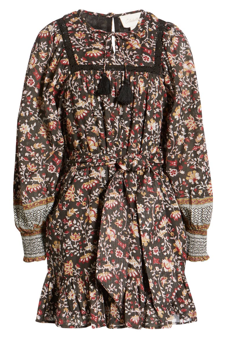 Trista Long Sleeve Cotton Minidress, Alternate, color, LOLITA BLOCK PRINT