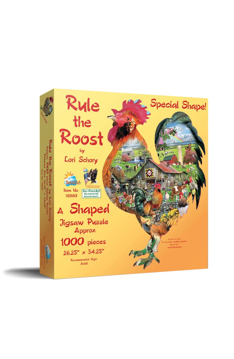 Sunsout Rule the Roost 1000 piece Jigsaw Puzzle for Adults Special Shape, Main, color, Multicolor