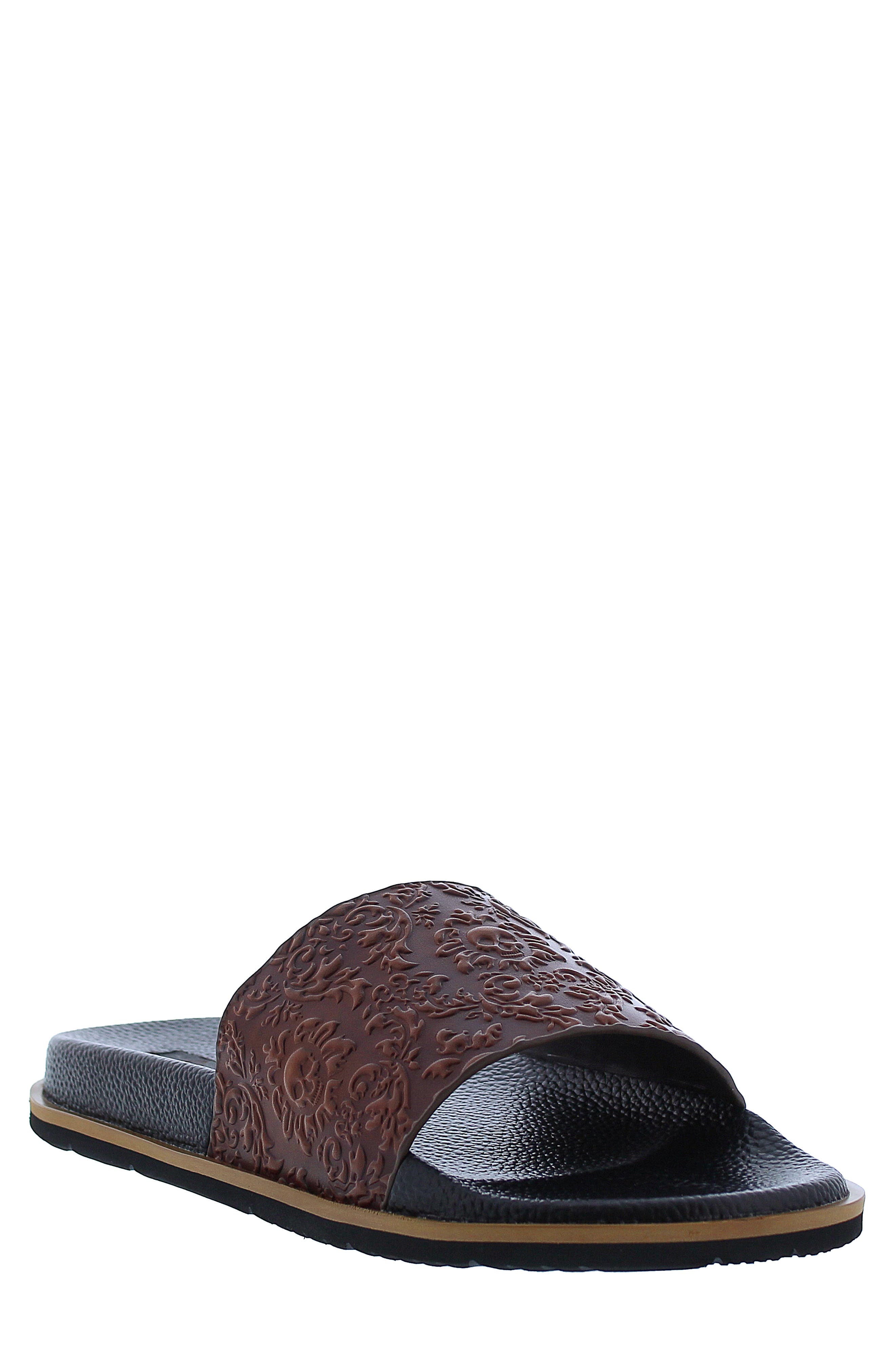Understory Leather Slide Sandal, Main, color, COGNAC