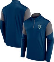 FANATICS Men's Fanatics Branded Deep Sea Blue Seattle Kraken Logo Quarter-Zip Top