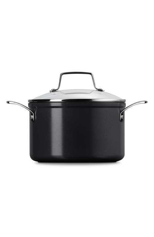 Le Creuset Essential Nonstick Ceramic Stockpot With Glass Lid In Black