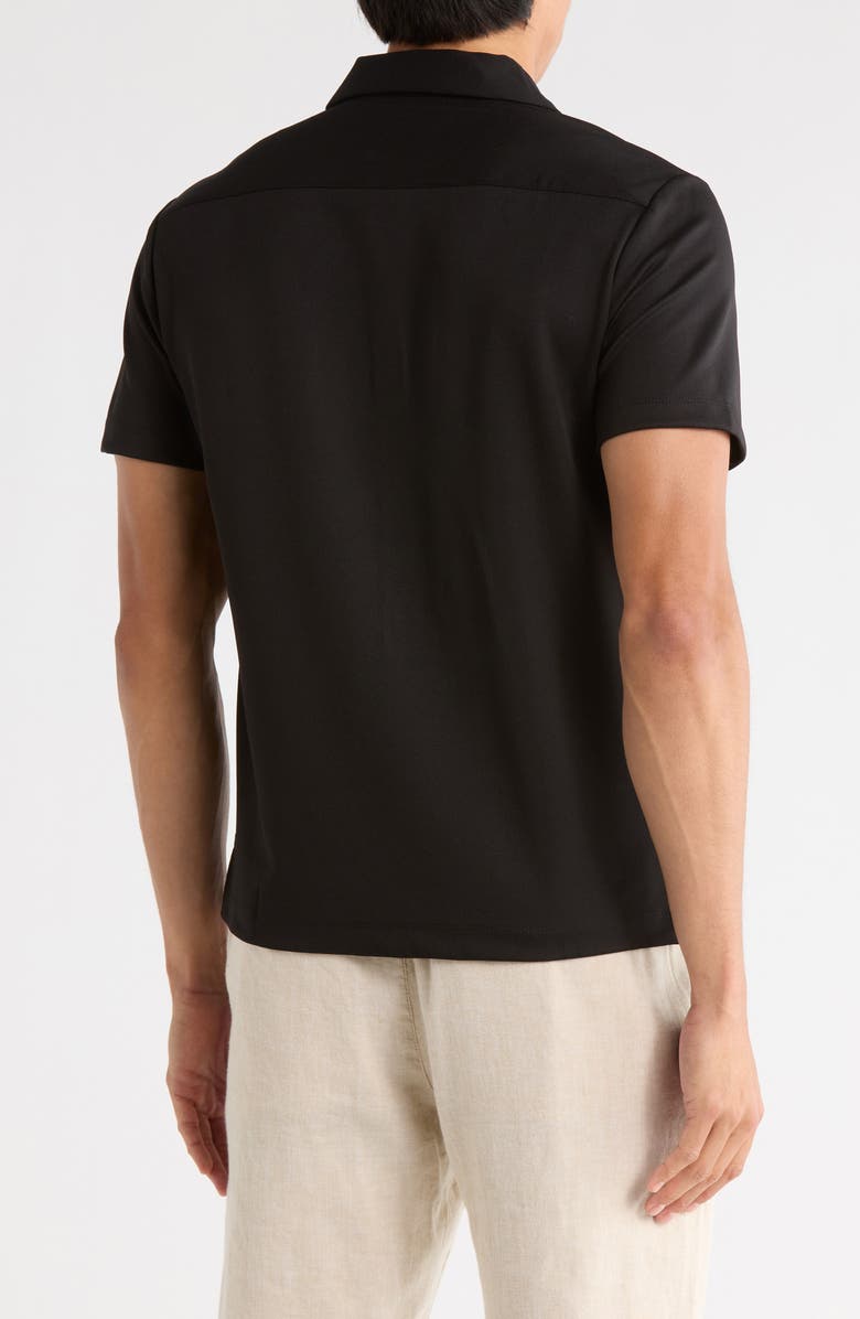 Cactus Man Textured Camp Shirt, Alternate, color, Black