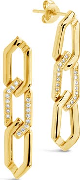 Sterling Forever Kinslee CZ Linear Drop Earrings