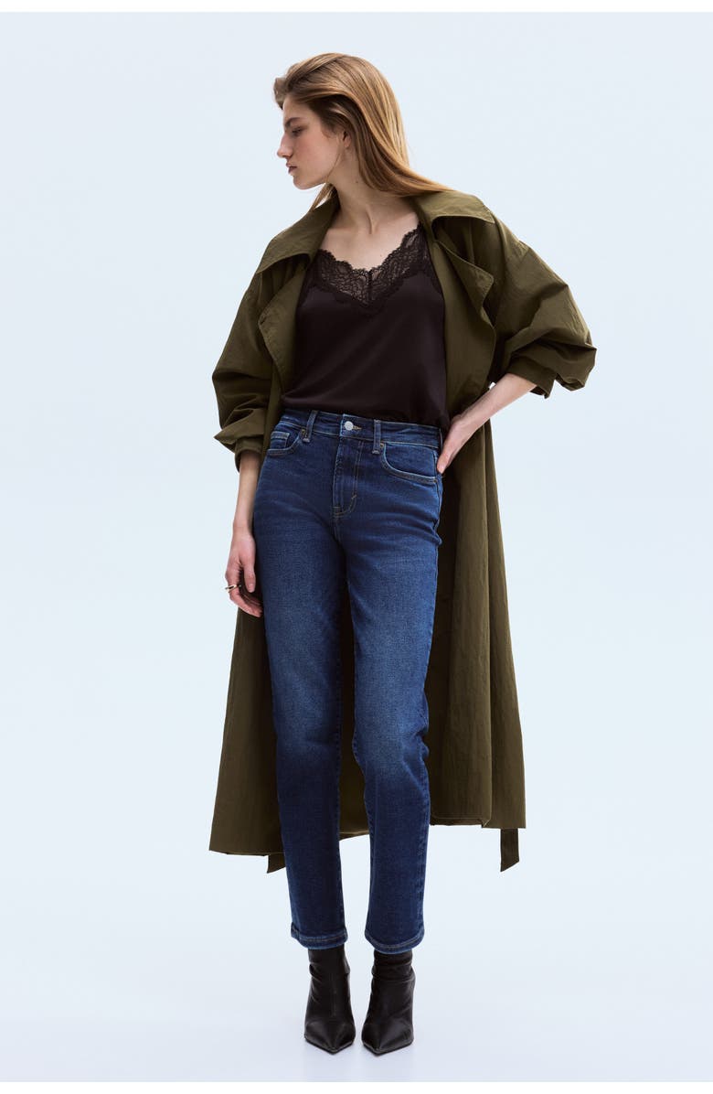 H&M Skinny High Waist Ankle Jeans, Alternate, color, Dark Denim Blue