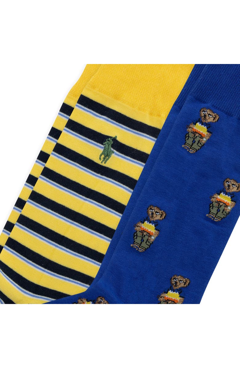 Polo Ralph Lauren Assorted 2-Pack Surf Club Mini Bear Socks, Alternate, color, Blue