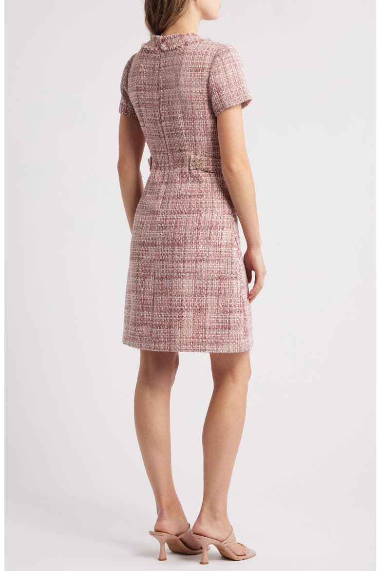 Short Sleeve Tweed Dress, Alternate, color, PINK MULTI