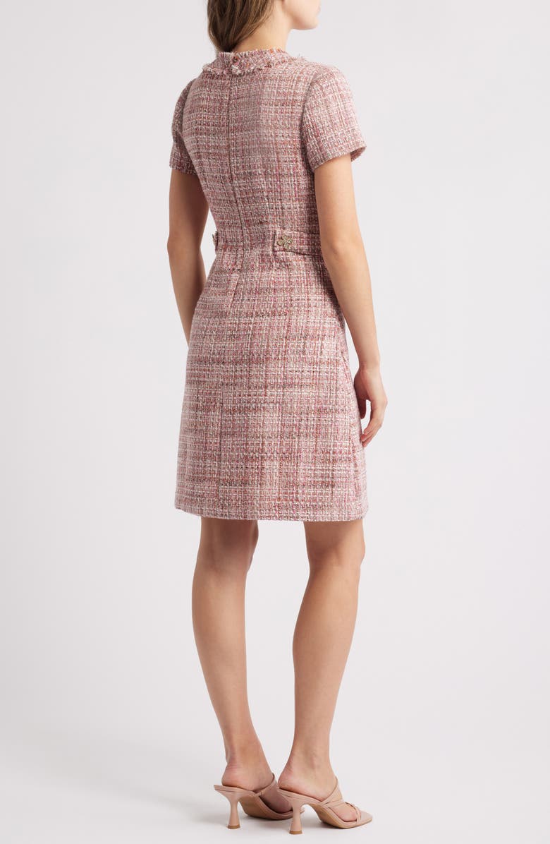 Eliza J Short Sleeve Tweed Dress, Alternate, color,
