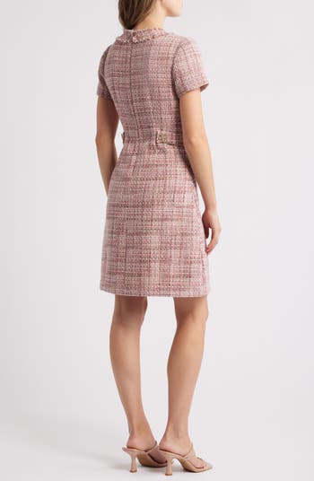 Eliza J Short Sleeve Tweed Dress | Nordstrom