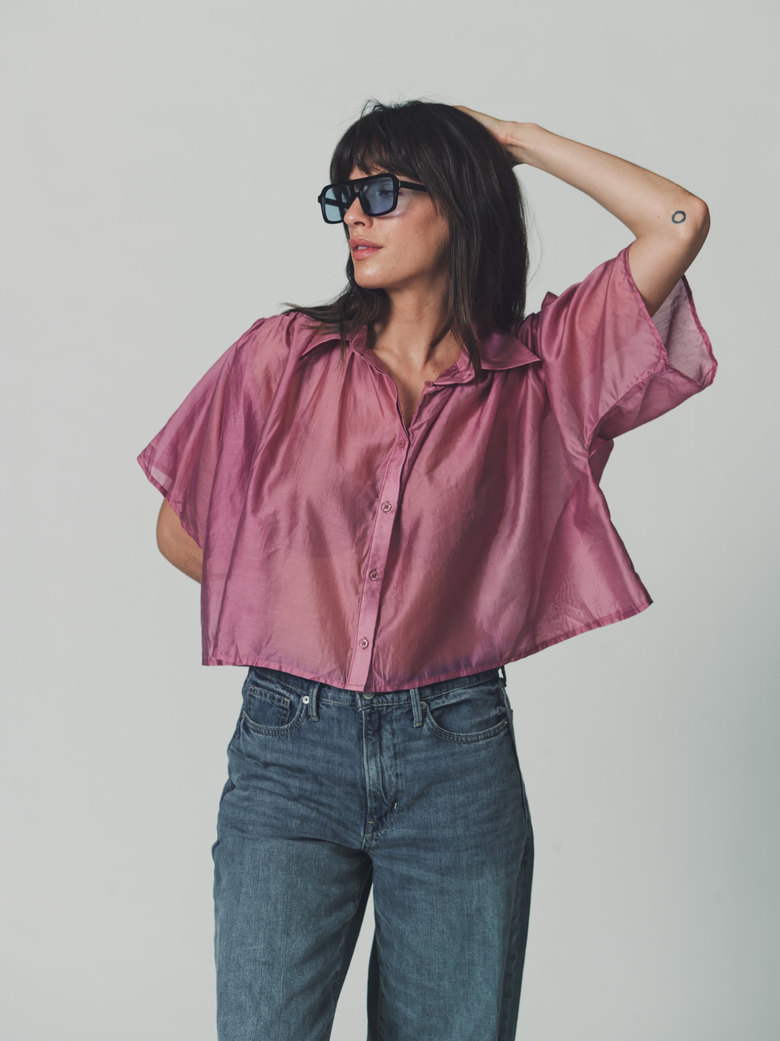 The Shirt By Rochelle Behrens The Hayden Shirt In Purple