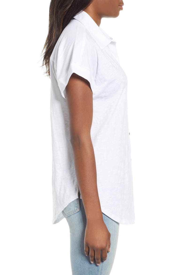 Slub Jersey Camp Shirt, Alternate, color, WHITE