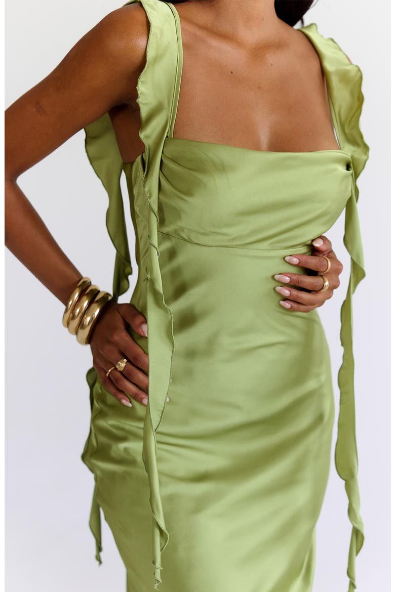 Lanai Ruffle Sleeveless Gown, Alternate, color, OLIVE