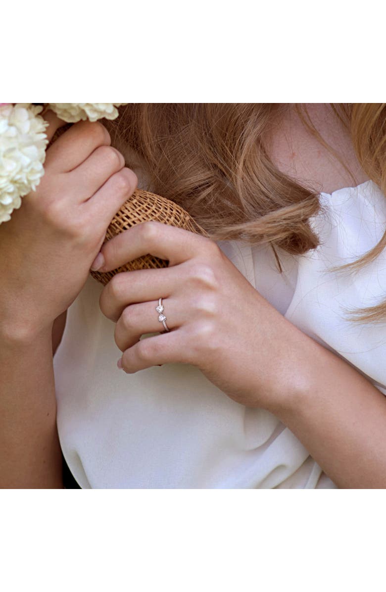 Julianna B. Moissanite Duo Heart Ring, Alternate, color, Sterling Silver