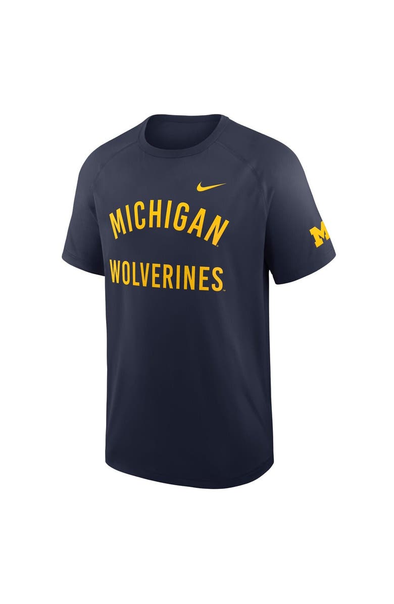 Nike Men's Nike Navy Michigan Wolverines Ready Raglan Premium Performance T-Shirt, Alternate, color, Navy