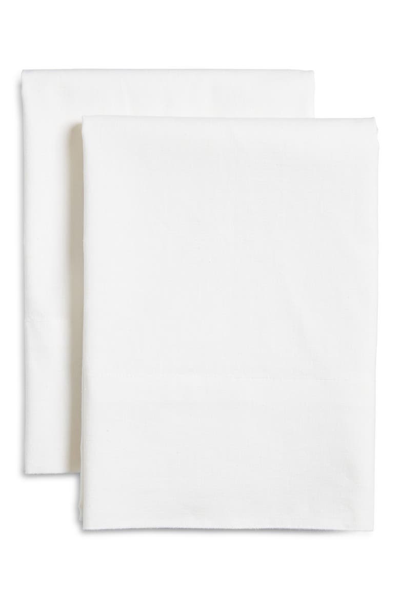Cotton & Linen Pillowcases, Main, color, WHITE