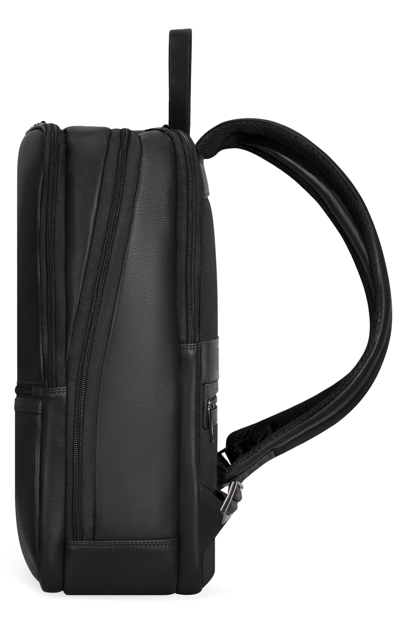 CHAMPS Onyx Leather Backpack, Alternate, color, Black