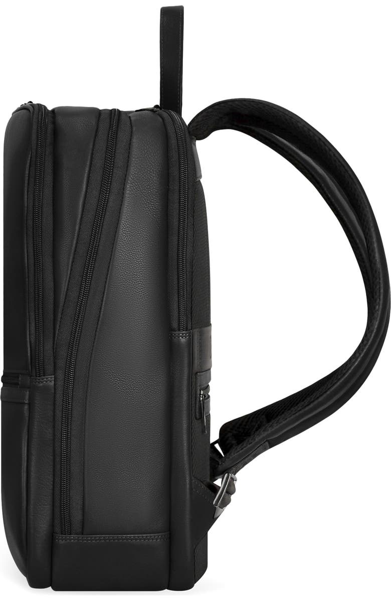 CHAMPS Onyx Leather Backpack, Alternate, color, Black