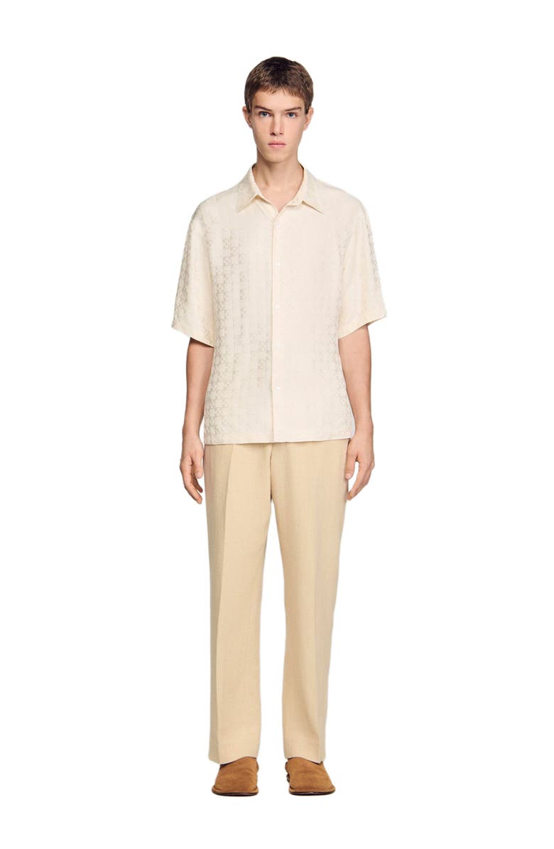 SANDRO Square Cross loose-fit shirt, Alternate, color, White