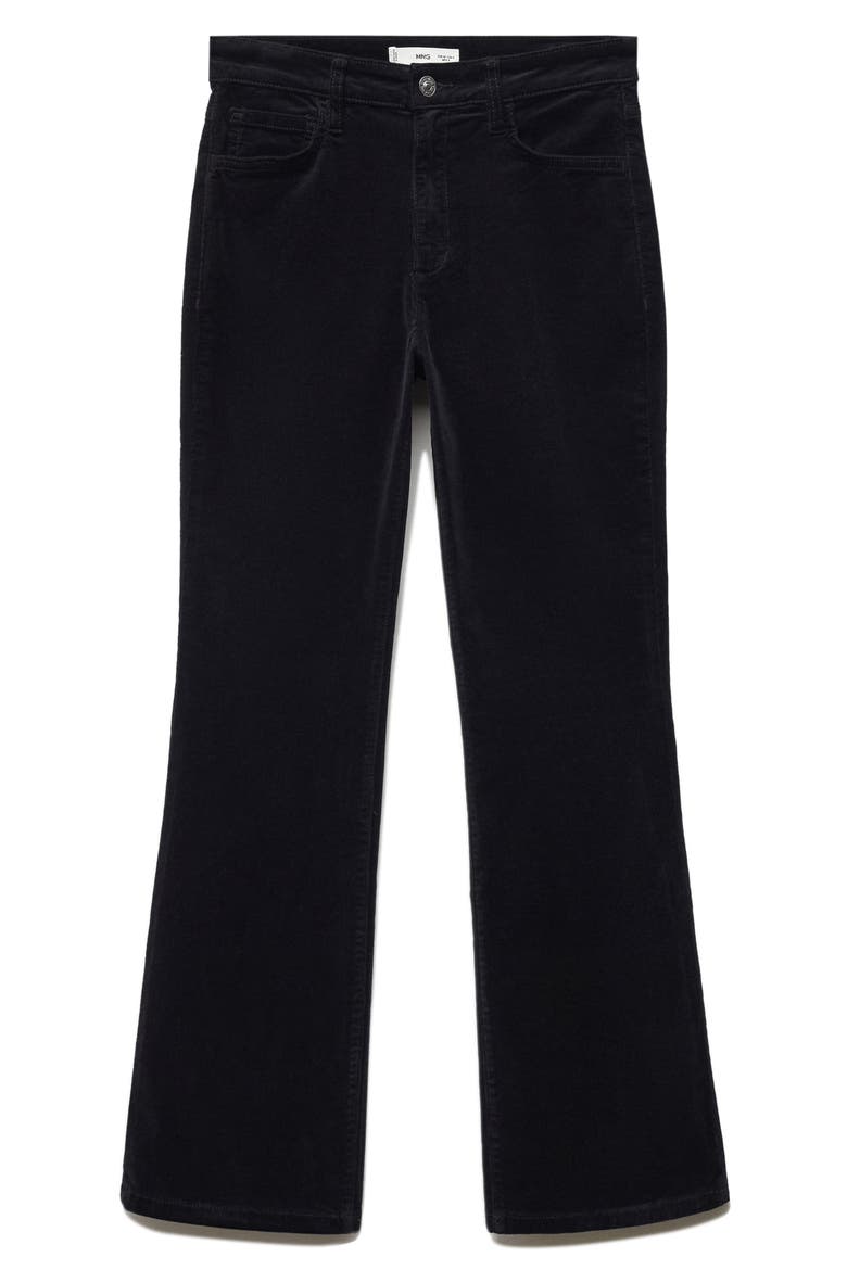 Crop Flare Corduroy Jeans, Alternate, color, BLACK
