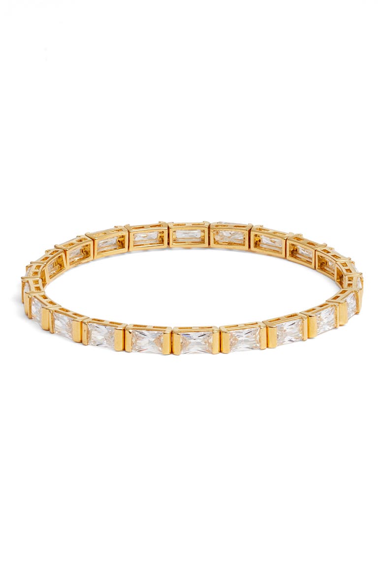 Cubic Zirconia Stretch Bracelet, Main, color, CLEAR- GOLD