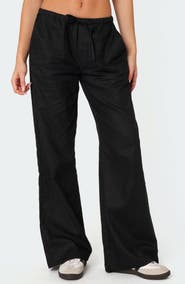 EDIKTED Maison Drawstring Wide Leg Pants