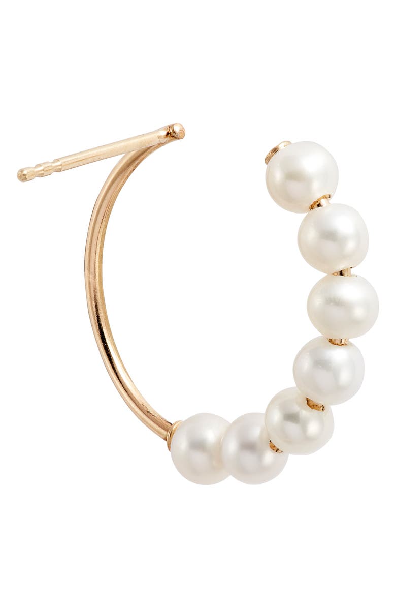 Poppy Finch Pearl Frontal Hoop Earrings, Alternate, color,