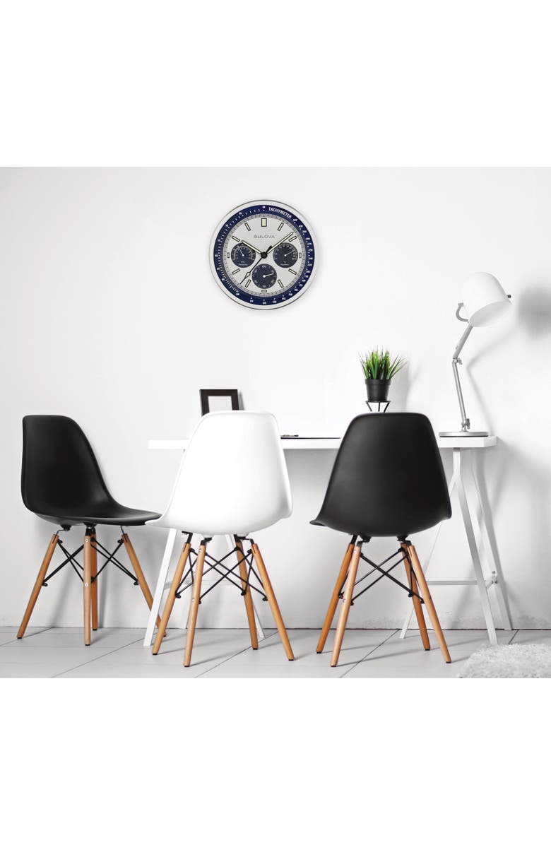 Bulova Clocks Lunar Pilot Chronograph Clock, Alternate, color, Silver