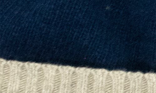 Portolano Contrast Rib Cuff Cashmere Beanie In Blue