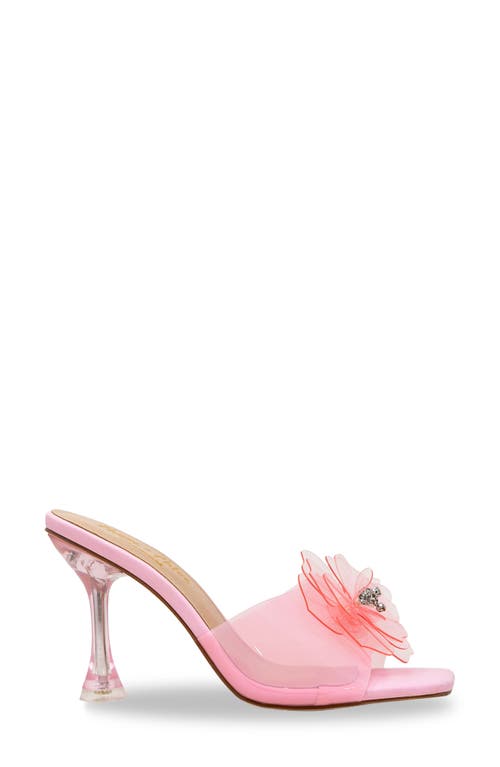 Chase & Chloe Chase And Chloe Maeli Flower Slide Sandal In Pink Clear
