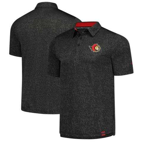 Men's Fanatics  Black Ottawa Senators Authentic Pro Jacquard Polo