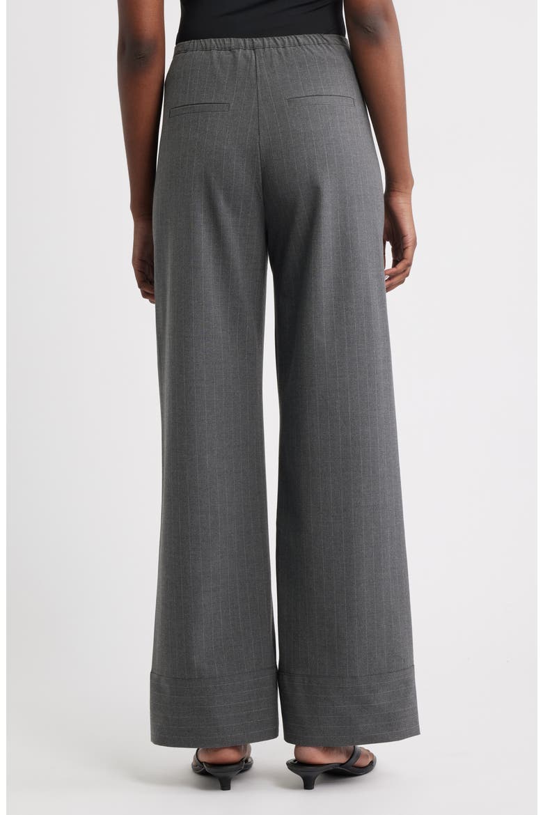Chalk Stripe Straight Leg Pants, Alternate, color, GREY
