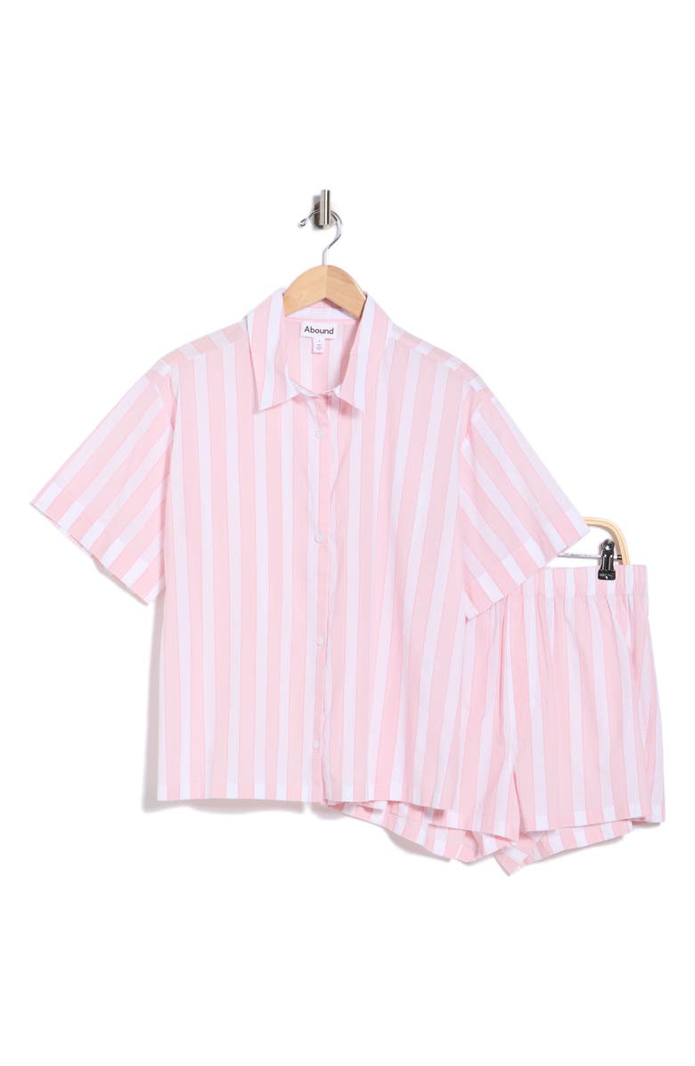 Abound Yarn Dye Stripe Shortie Pajamas, Main, color, White- Pink Millie Stripe