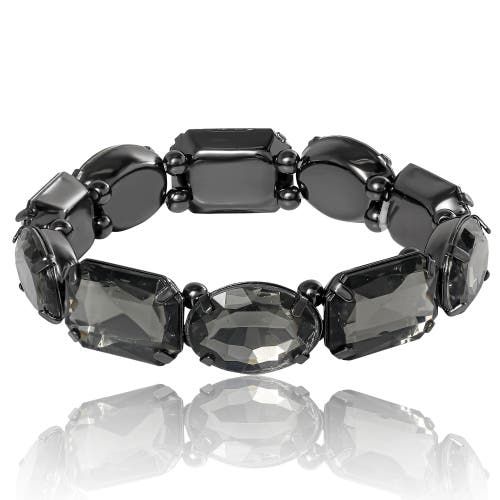 Jessica Simpson Crystal Stretch Bracelet In Black