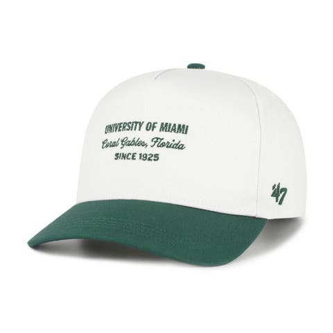 Men's '47 White Miami Hurricanes Contemporary Basics Two-Tone Hitch Adjustable Hat