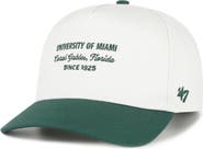 '47 Men's '47 White Miami Hurricanes Contemporary Basics Two-Tone Hitch Adjustable Hat
