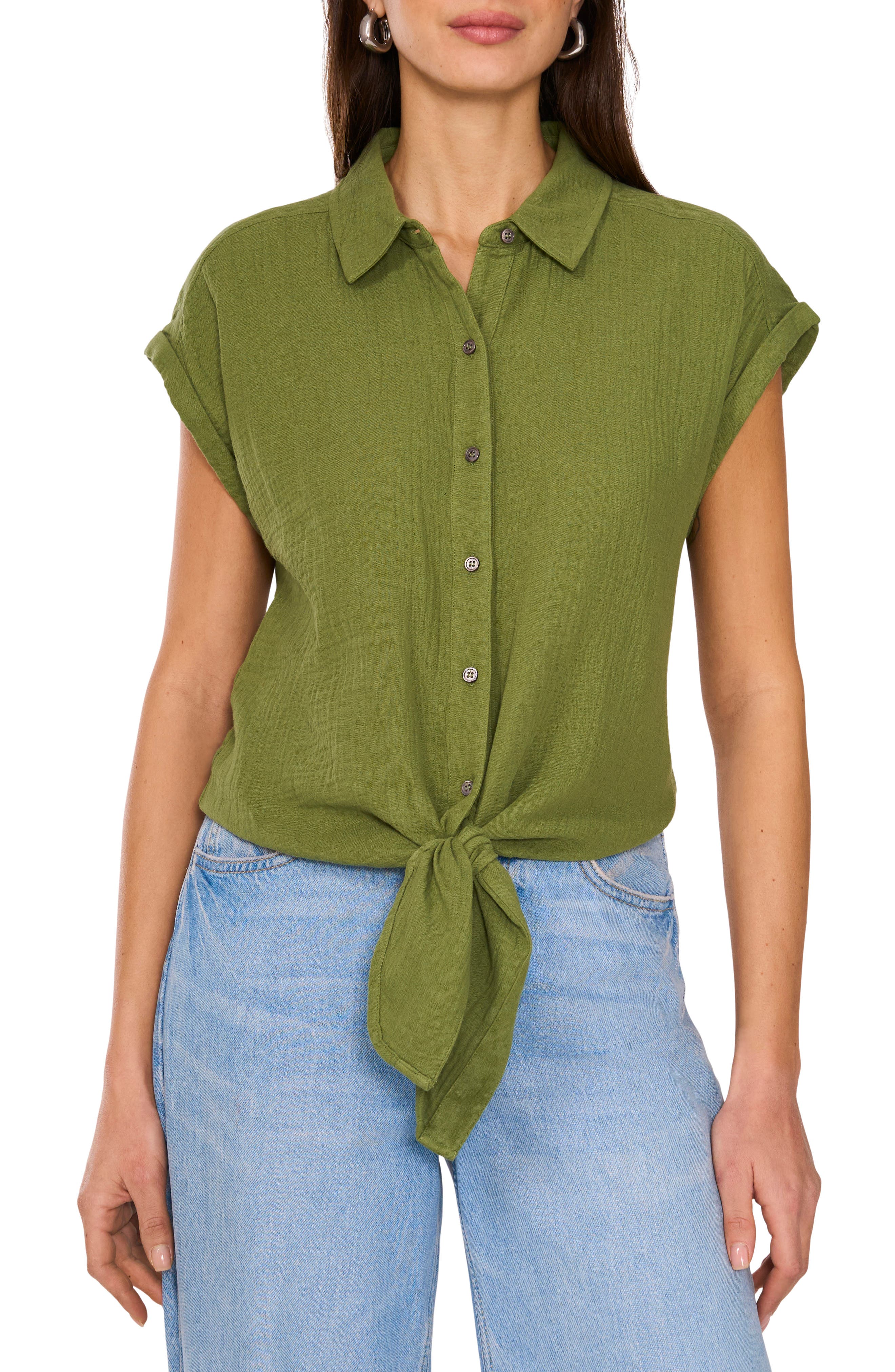 トップス c2/2 Two by Vince Camuto Open Stitch Lace-Up Top | Nordstromrack