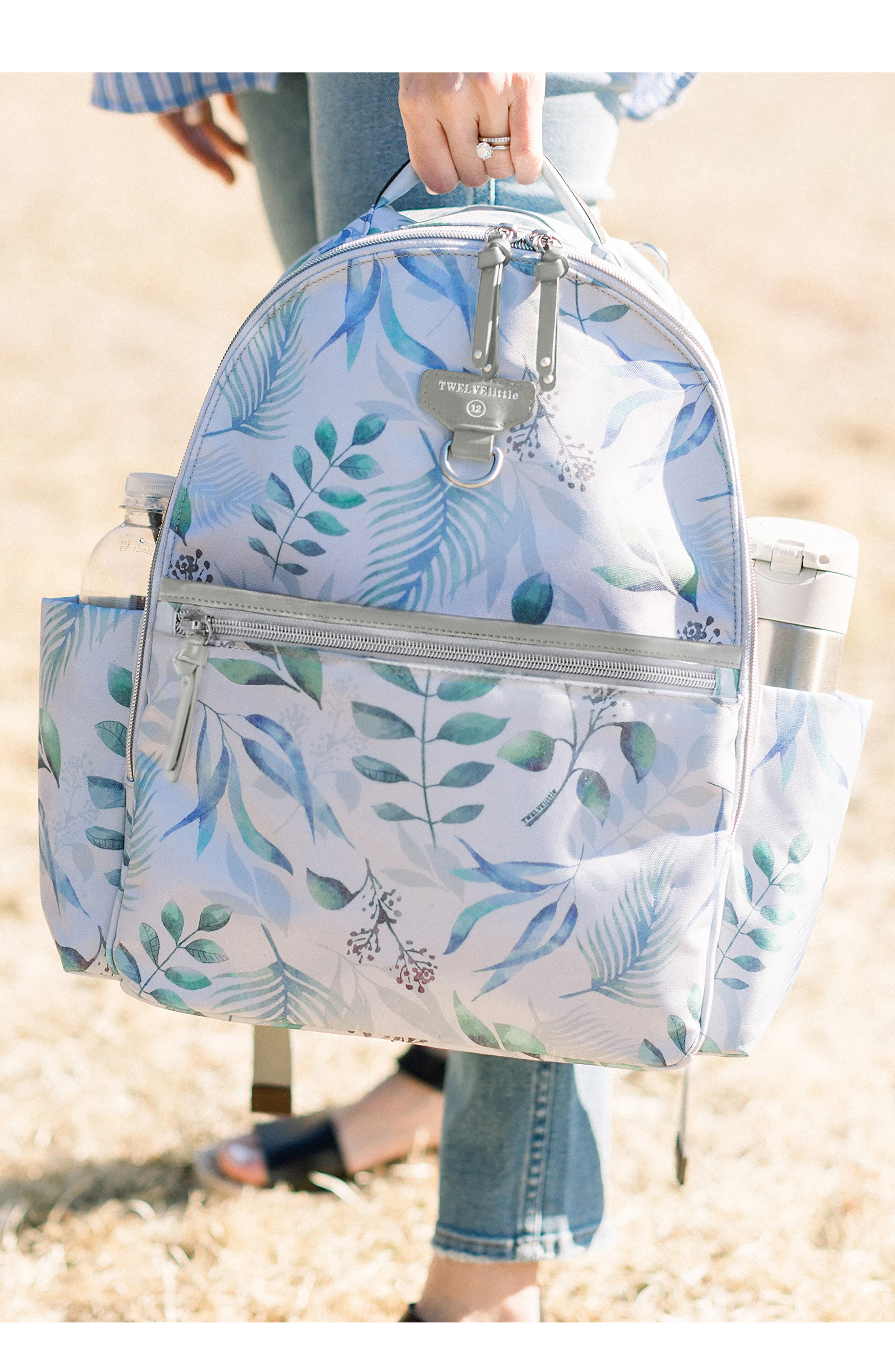 TWELVElittle Midi Go 3.0 Leaf Print Water Resistant Diaper Backpack, Alternate, color, 