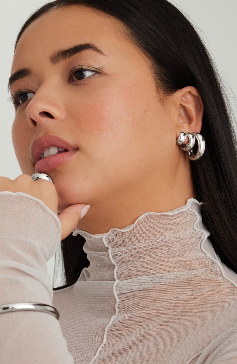 MEJURI Chunky Hoops, Alternate, color, Sterling Silver