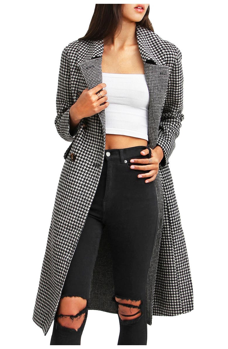 Belle & Bloom Save My Love Wool Coat, Alternate, color, Black/White