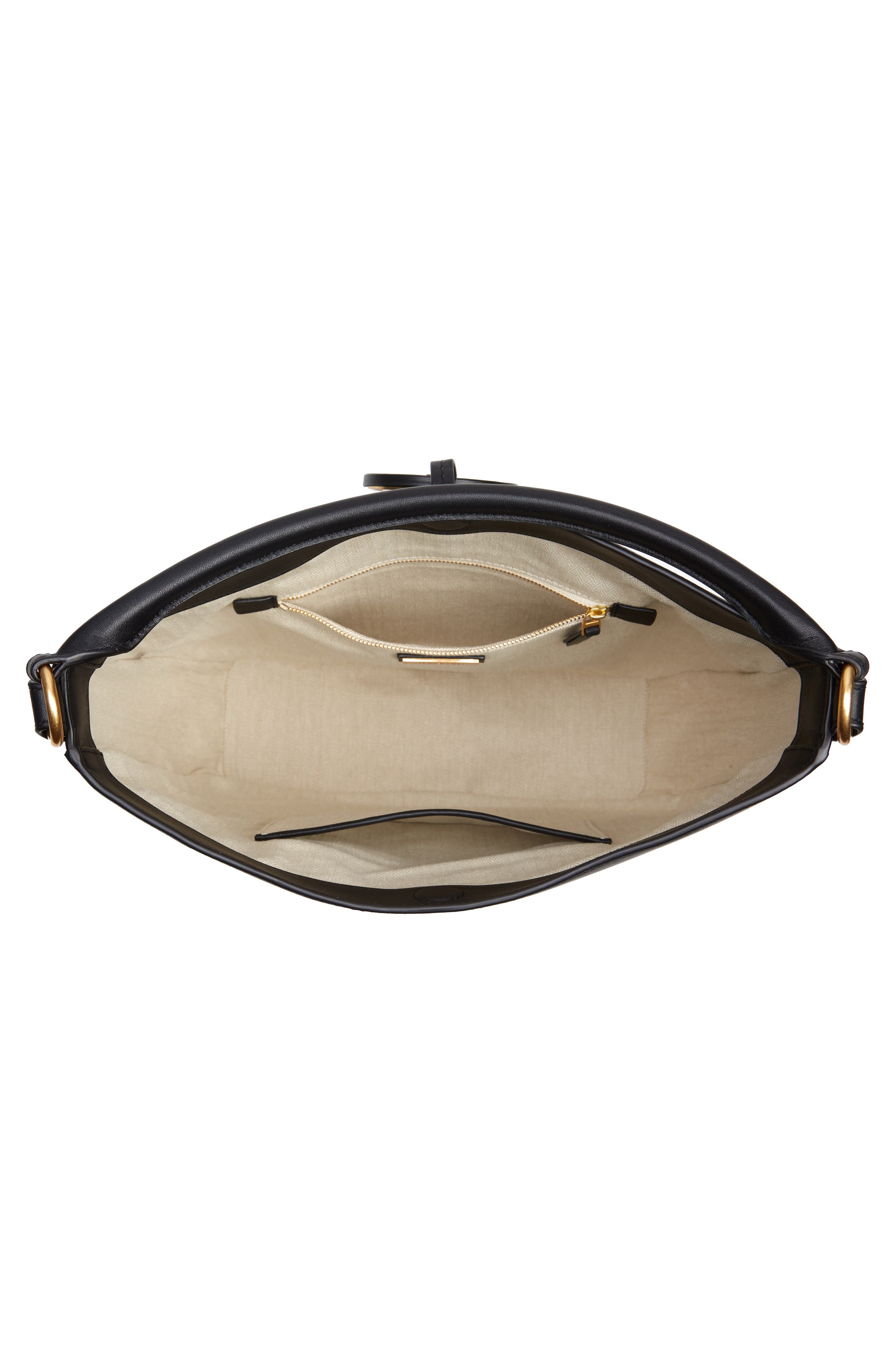 Miller Leather Hobo Bag, Alternate, color, BLACK