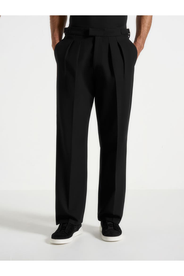 Pierre Pleated Trousers, Alternate, color, Black