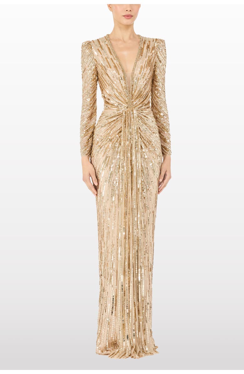 Jenny Packham Darcy Sequin-Embellished Dress, Alternate, color, Illusion