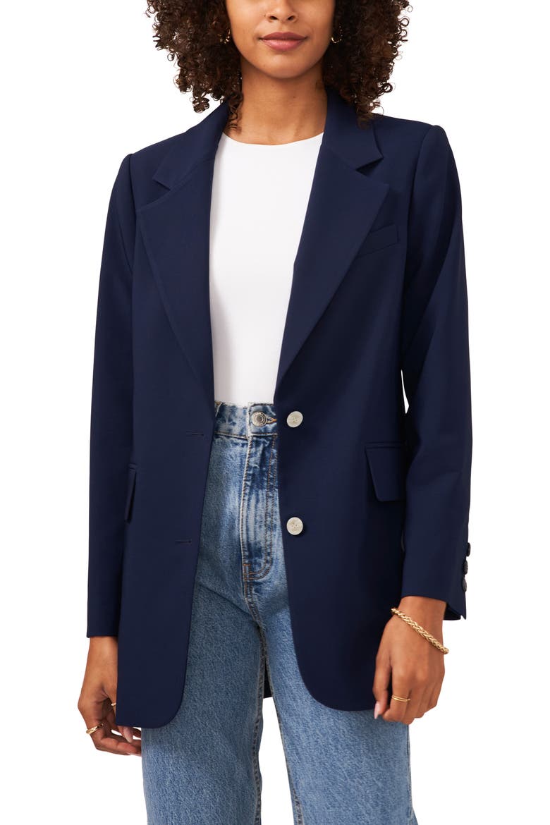 Notch Collar Blazer, Main, color, CLASSIC NAVY