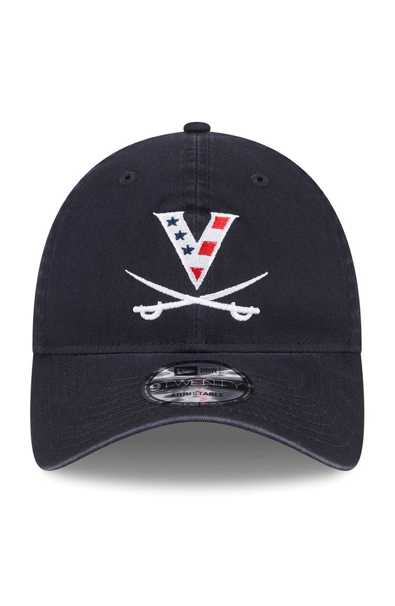New Era Men's New Era Navy Virginia Cavaliers Red, White & Hoo 9TWENTY Adjustable Hat, Alternate, color, 