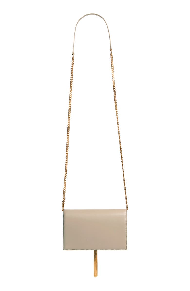 Saint Laurent Small Monogram Calfskin Leather Wallet on a Chain, Alternate, color,