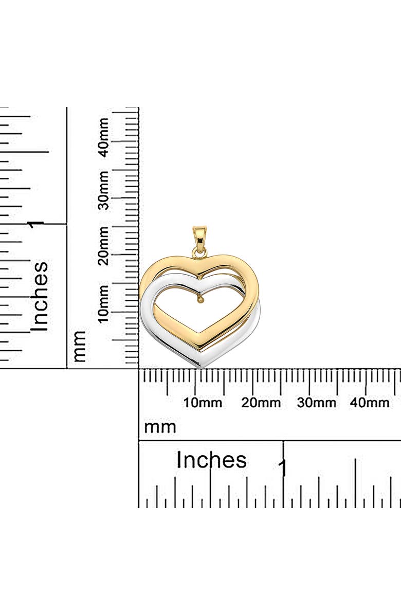 BEST SILVER 14K Gold Two-Tone Heart Pendant Necklace, Alternate, color, 