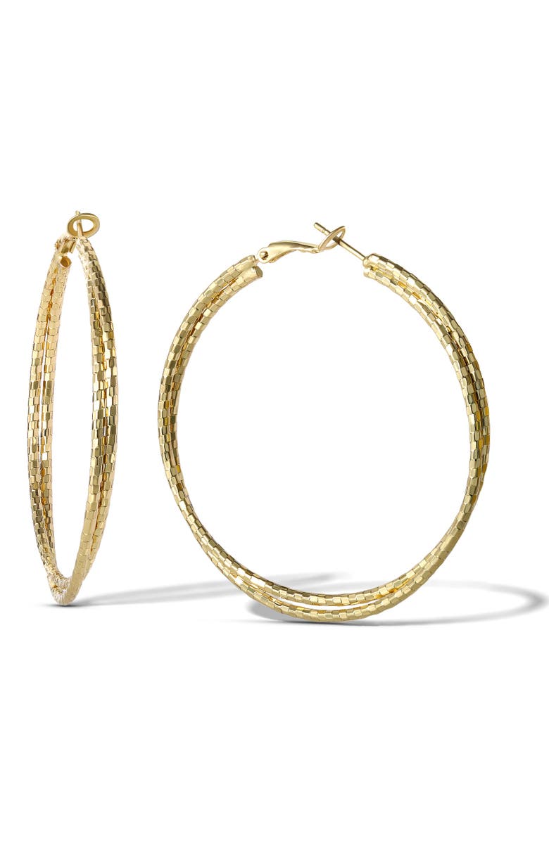Jessica Simpson Womens Double Hoop Faceted Earrings, Main, color, 