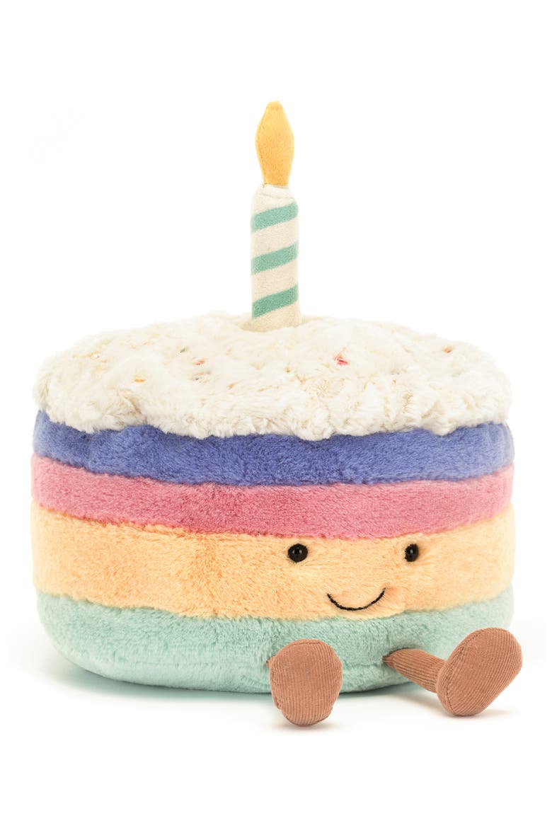 Amusable Rainbow Birthday Cake Plush Toy, Alternate, color, MULTI