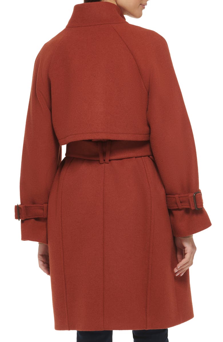 Cole Haan Melton Belted Coat, Alternate, color, Rust